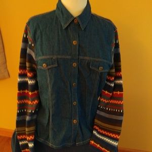Denim and Sweater Material Jacket